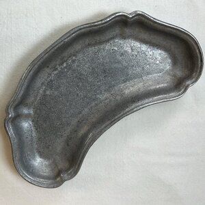 Vintage Armetale Possibly Wilton Cresent shaped Relish Tray Tavern Renaissance